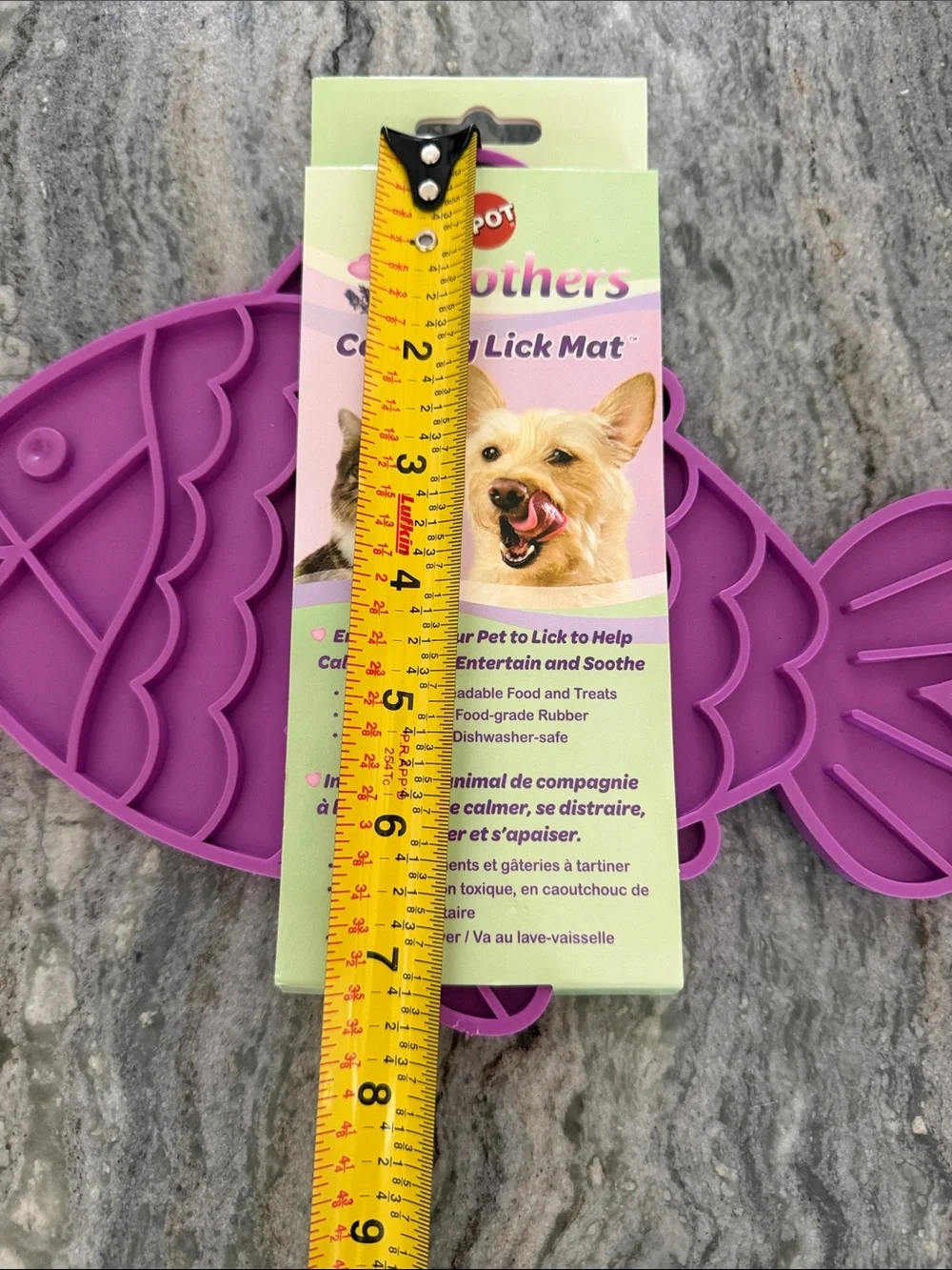 Soothers Calming Lick Mat for Cats & Dogs - Purple Fish Design